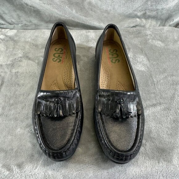 SAS Womens shoes size 7.5N Grey all day comfort loafers slip on - Picture 2 of 16